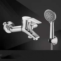 Robinet de douche mural en zinc chromé populaire, directement de l'usine, avec kit de douchette à main moderne