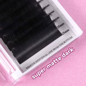 Fadlash Extensions de cils en faux vison noir mat Plateaux de volume Velour Silk Premium Velvet Dark Lash Extensions - Product Image 3