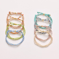 Nouveau design tendance Bracelet en corde tressée colorée en acier inoxydable plaqué or 18 carats
