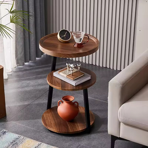 Mesa auxiliar de tres capas de madera MDF de lujo ligero para apartamento pequeño para sala de estar, hogar o mesa de centro de Hotel para esquina de sofá - Product Image 5