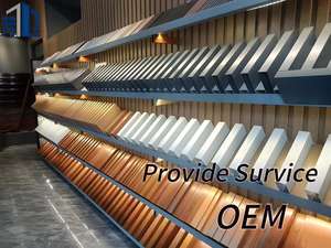 Modern Suspended Metal Strip Wood Baffle <strong>Ceiling</strong> U Shaped Aluminum Linear Panel Fireproof Waterproof Outdoor Hotel Use False - Product Image 4