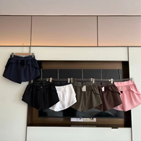 Shorts 3/4 sportifs en nylon tissé respirant à séchage rapide, taille haute, coupe régulière, pour yoga et fitness
