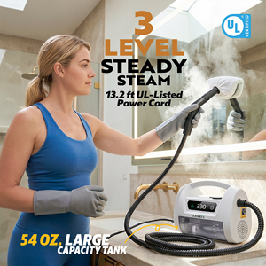 <span class=keywords><strong>Nettoyeur</strong></span> <span class=keywords><strong>Vapeur</strong></span> Portable à Réservoir 54 Oz 1800W, 3.5 Bar, 230F, Sans Eau Bouillante, <span class=keywords><strong>Vapeur</strong></span> Sèche, pour Vitres de Douche, <span class=keywords><strong>Carrelage</strong></span>, Robinets, Miroirs, Certifié CE - Product Image 1