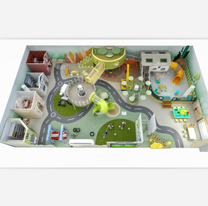 Eibele Équipement de terrain de jeu intérieur souple Design Kids Mini <span class=keywords><strong>Town</strong></span> Daycare Playhouse Role Play Interactive Play Set for Toddler Park - Product Image 6