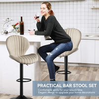 Tabouret de bar moderne, stable, léger, résistant à l'eau, réglable en hauteur, design ergonomique, pivotant, chaise de comptoir de cuisine, tissu doux