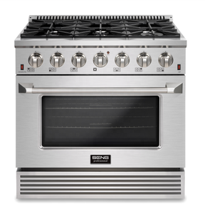 Cocina SENG de 36 Pulgadas, Independiente, de Acero Inoxidable, con 6 Quemadores de Gas y Horno - Product Image 2