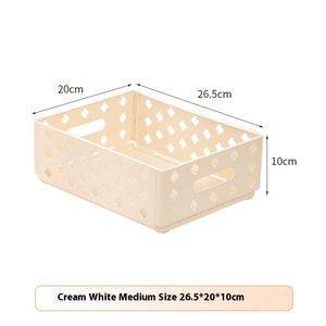 Hot Selling <strong>Plastic</strong> Square Handle Multifunction Modern Hollow Flower Storage <strong>Basket</strong> Solid Color Sorting Household Storage - Product Image 5