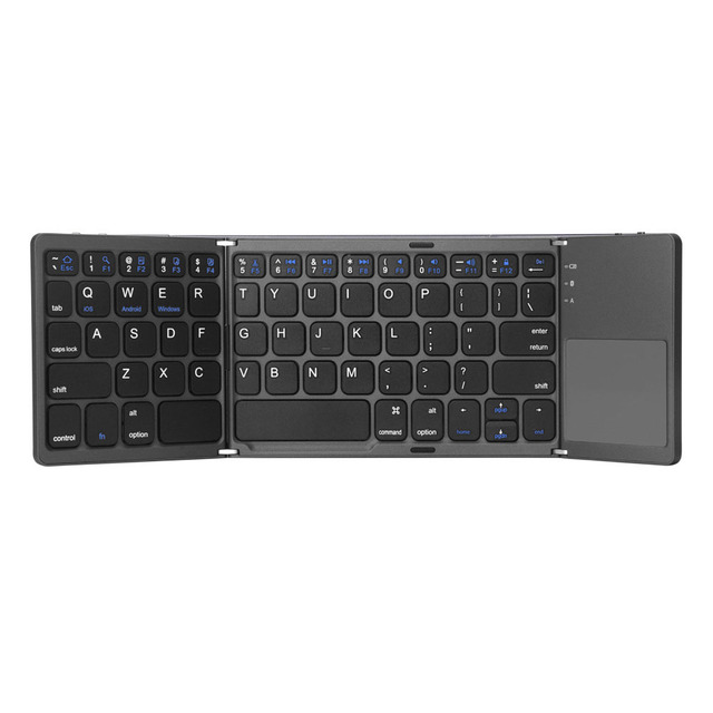 2025 New Model OEM 3-fold Portable Wireless Keyboard With Touchpad Mini BT Wireless Keyboard Travel