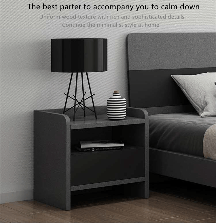 Hot Sale 2022 Elegant Dark Grey Modern Bedroom Furniture Full Bedroom Set Wooden Bed With Storage Dresser Wardrobe