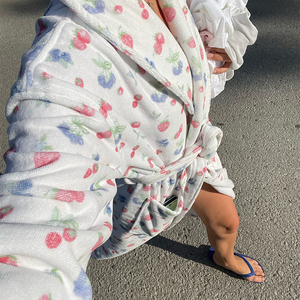 Accappatoio con collo a scialle personalizzato da <span class=keywords><strong>donna</strong></span> in <span class=keywords><strong>cotone</strong></span> 100% asciugamano di spugna lungo accappatoio da bagno in spugna da <span class=keywords><strong>donna</strong></span> - Product Image 4