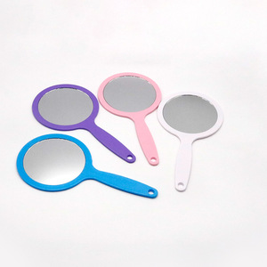 Espejo redondo de mano con mango para maquillaje y uso dental, opciones de color rosa, morado, azul y blanco - Product Image 2