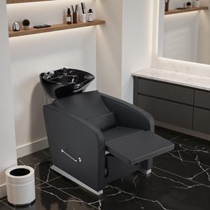 Cama de Lavado de Cabello Moderna, Simple y Profesional para Salón de Belleza, Peluquería, Spa Capilar, en Cuero Sintético - Product Image 1