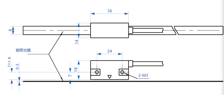 TTL Signal Linear Encoder Grating Scale 3000mm Travel with Readheadfor ...