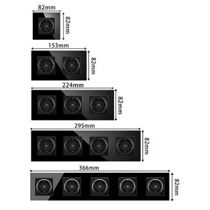 European Standard Wall <b>Socket</b> Type 82 Tempered Glass Panel Recessed Mounting <b>With</b> Claws For Round Box - Product Image 2