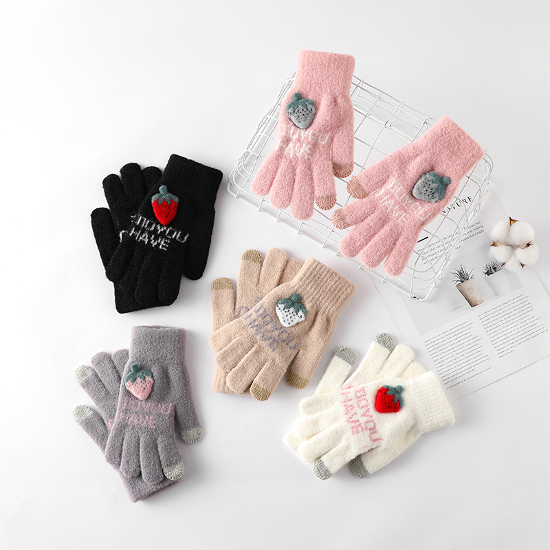 Высококачественные Женские ветрозащитные толстые теплые мягкие зимние вязаные перчатки для занятий велоспортом и сенсорным экраном
