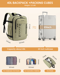 Sac à dos de voyage extensible LOVEVOOK Designer 40L 50L avec cubes de rangement pour femmes et hommes, idéal pour les loisirs, les voyages de travail et l'escalade - Product Image 5