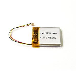 UL KC approved rechargeable lithium polymer 302025 <span class=keywords><strong>3</strong></span>,7 v 100mah lipo battery with pcm - Product Image 1