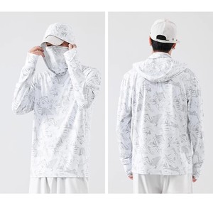 เสื้อฮู้ดดี้ตกปลาสำหรับผู้ชาย UPF 50+ ป้องกันแสงแดด แขนยาว ลายพืช ป้องกันรังสียูวี เสื้อคลุมสำหรับกิจกรรมกลางแจ้ง - Product Image 2