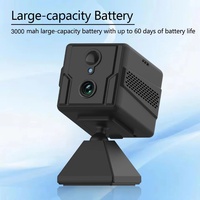 Kamera CCTV Mini HD IP, MicroSD keamanan rumah interkom suara CMOS konsumsi daya rendah baterai dapat diisi ulang 3000mAh kartu Sim 4G