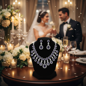 Charmant ensemble de colliers en diamants américains Designer Fine Jewelry Look élégant pour les mariages et les tenues de fête - Product Image 3
