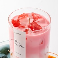 Private Label Handgemachte Einzigartige Benutzerdefinierte Logo Gelee-Wachs Kreative Eis-Erdbeer-Orangen-Duftkerze