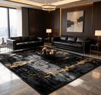 Tapis de sol RELEANY en polyester lavable 8x10, avec envers antidérapant en TPR, moderne, abstrait, à poils ras, doux, pour salon et chambre à coucher