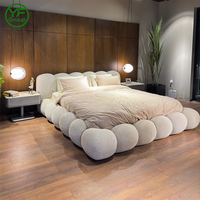Cadre de lit Queen style pin, mobilier de maison minimaliste antique, en MDF durable, base de lit King/Queen en frêne