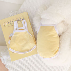 Chaleco para perro de color sólido, estilo macaron, con tirantes, para razas pequeñas como Teddy, Bichón, Pomerania, ropa de verano. - Product Image 2