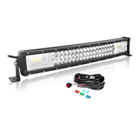 Barre lumineuse LED incurvée personnalisée à trois rangées, 22 pouces, 270W, blanche, 6000-6500K, étanche IP67, 12V-24V, spot/projecteur, pour tout-terrain, UTV