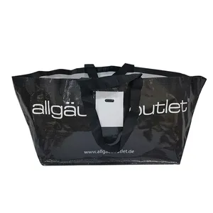 Tas belanja daur ulang tas belanja Supermarket laminasi tenun Pp besar tas perahu tenun tahan air
