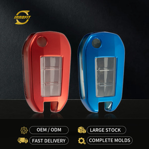 Innofit PUB1 Coque de protection de clé de voiture bouton transparent en TPU pour <span class=keywords><strong>Peugeot</strong></span> 508 Dongfeng Citroen Sega C4 universel - Product Image 1