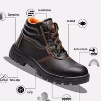 Calzado de Protección Laboral BAEWOON N22, Anti-Impactos, Anti-Pinchazos, con Suela de Goma para Hombre, Calzado de Seguridad Protector