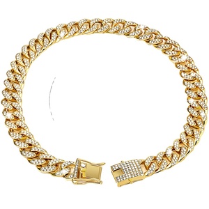 Correa de Perro de Acero Inoxidable Ecológica Clásica de Lujo con Cadena Cubana de Diamantes para Perros Grandes - Product Image 4