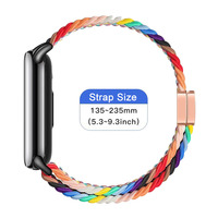Bracelet de remplacement en nylon tressé multicolore de 12 mm pour Mi Band 10, boucle magnétique respirante et souple