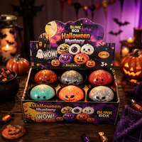 Jouet sensoriel Halloween en éponge couineuse, boîte mystère, balle de relaxation sensorielle 8,5 cm, thème citrouille et œil de fantôme pour enfants