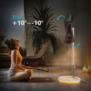 Soporte Móvil para <span class=keywords><strong>TV</strong></span> con Ruedas y Enchufe, Carro con Ruedas para Monitores <span class=keywords><strong>OLED</strong></span> LED de 27-65 Pulgadas, 6 Niveles de Ajuste de Altura, Iluminación Ambiental Inferior - Product Image 3