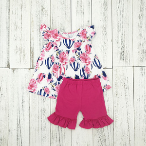Bebé Niñas Ropa de verano <span class=keywords><strong>flor</strong></span> perla vestido de pantalones cortos niños <span class=keywords><strong>Boutique</strong></span> trajes ropa - Product Image 3