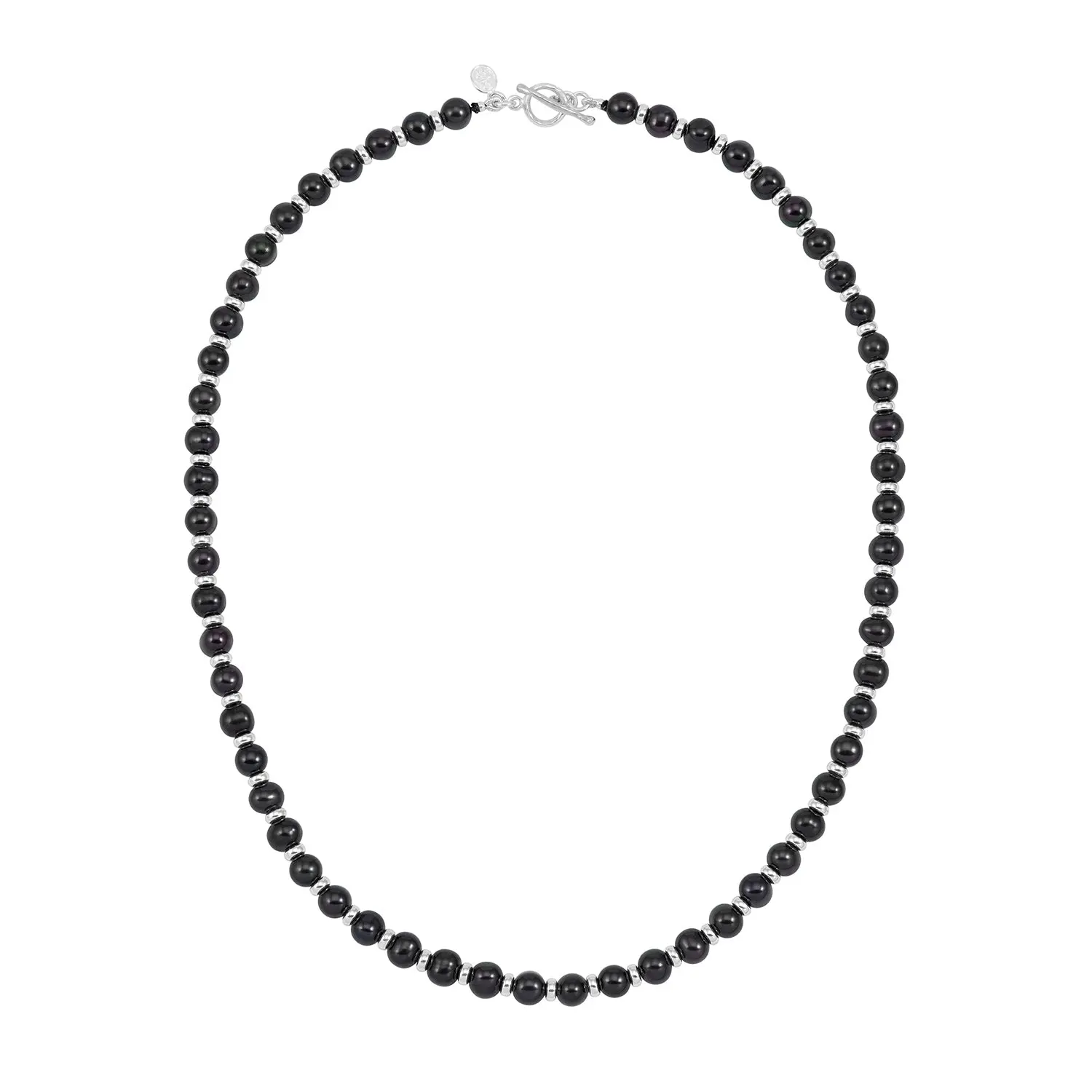 Gemnel custom jewelry Men's Turquoise & Halo Bead Black Pearl Halo Necklace