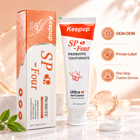 Dentifrice Blanchissant Probiotique Naturel Sans Fluorure Personnalisé OEM, Élimination des Taches, Nettoyage Buccal, Pâte Dentifrice Blanchissante