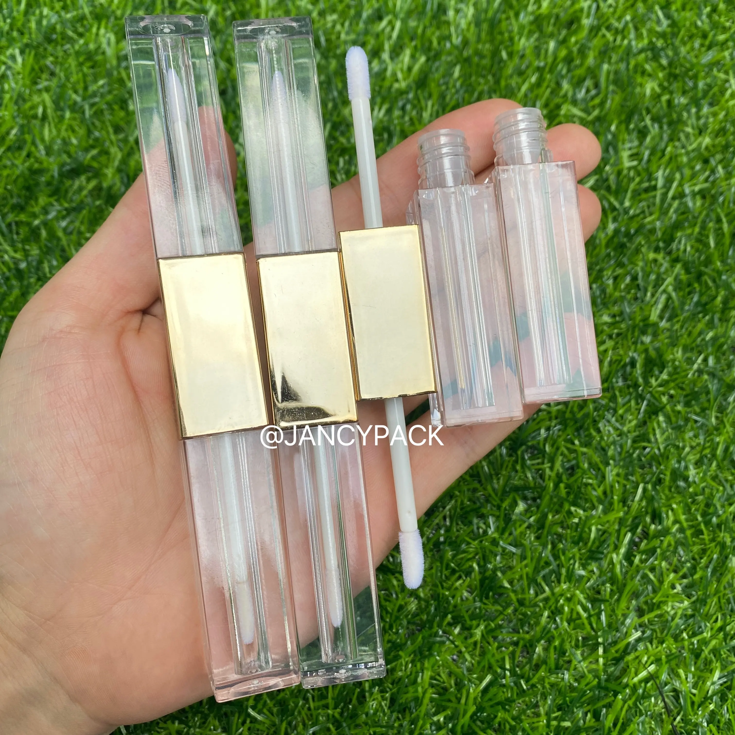 2 in 1 Dual end 6ml wholesale cosmetics lip gloss tint lipgloss tubes packaging bottles liquid lipstick containers wand tubes