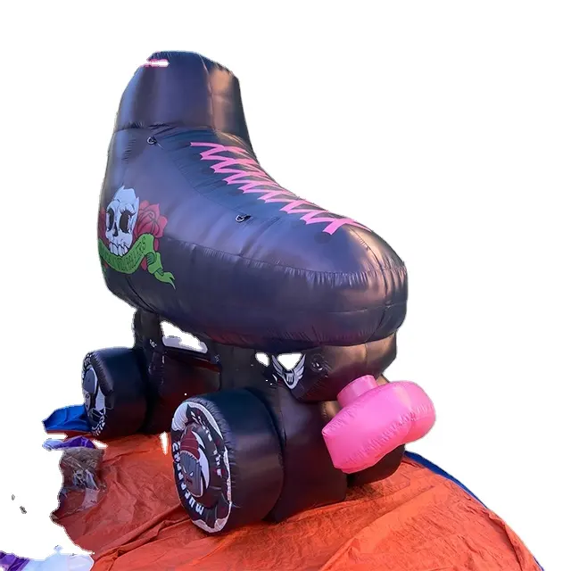 Playground opening big bargain event decoration inflatable roller skates with skeleton pattern