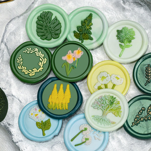 หัวตราประทับขี้ผึ้งลายดอกไม้คลาสสิก ขนาด 2.5 ซม. ลายกุหลาบและโรสแมรี่ ทำจากทองเหลือง สำหรับตกแต่งสมุดบันทึก - Product Image 4