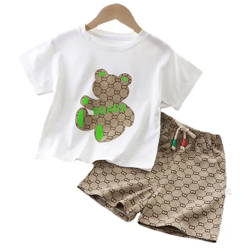 Soft Casual Short Sleeve Children Girls Clothes Shorts Baby 2 Pcs Sets Boys Outfits Cotton Boy Baby Kids Girls Short Pants