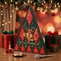 Calendrier de l'Avent personnalisé de luxe en carton rigide 1200 g/m², boîte cadeau, calendrier de compte à rebours de 24 jours pour ensemble de maquillage et cosmétiques