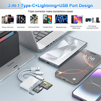 Lecteur de carte pour téléphone portable, lecteur de carte externe multifonction personnalisé avec ports USB-AType-C vers SD/TF/XD pour appareils photo reflex numériques USB 2.0