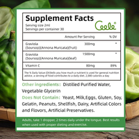 60 ml Gouttes liquides végétaliennes de corossol (Graviola) Formule végétale pure pour maintenir la fonction immunitaire chez l'adulte et l'apport nutritionnel quotidien