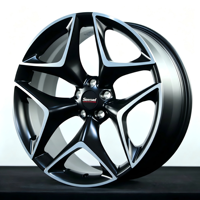 Velg Mobil Alloy Warna Hitam Matte Custom dengan Bagian Depan Berbahan Machined, Ukuran 15-30 Inch, untuk Tesla Model 3, BMW, Mazda, Corvette