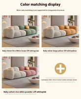 Meubles de salon surdimensionnés modernes, ensemble de canapés en tissu de velours 2 et 3 places avec remplissage en éponge, meubles de maison économiques