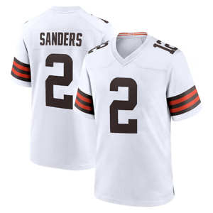 Nouveau maillot de football américain à col en V imprimé numériquement haute densité 100% polyester style Cleveland # 2 Sanders # 24 Chubb Unisexe - Product Image 2