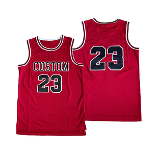 Camisetas de baloncesto negras y rojas de secado rápido baratas de alta calidad personalizadas, camiseta de baloncesto reversible en blanco para hombres y niños - Product Image 3